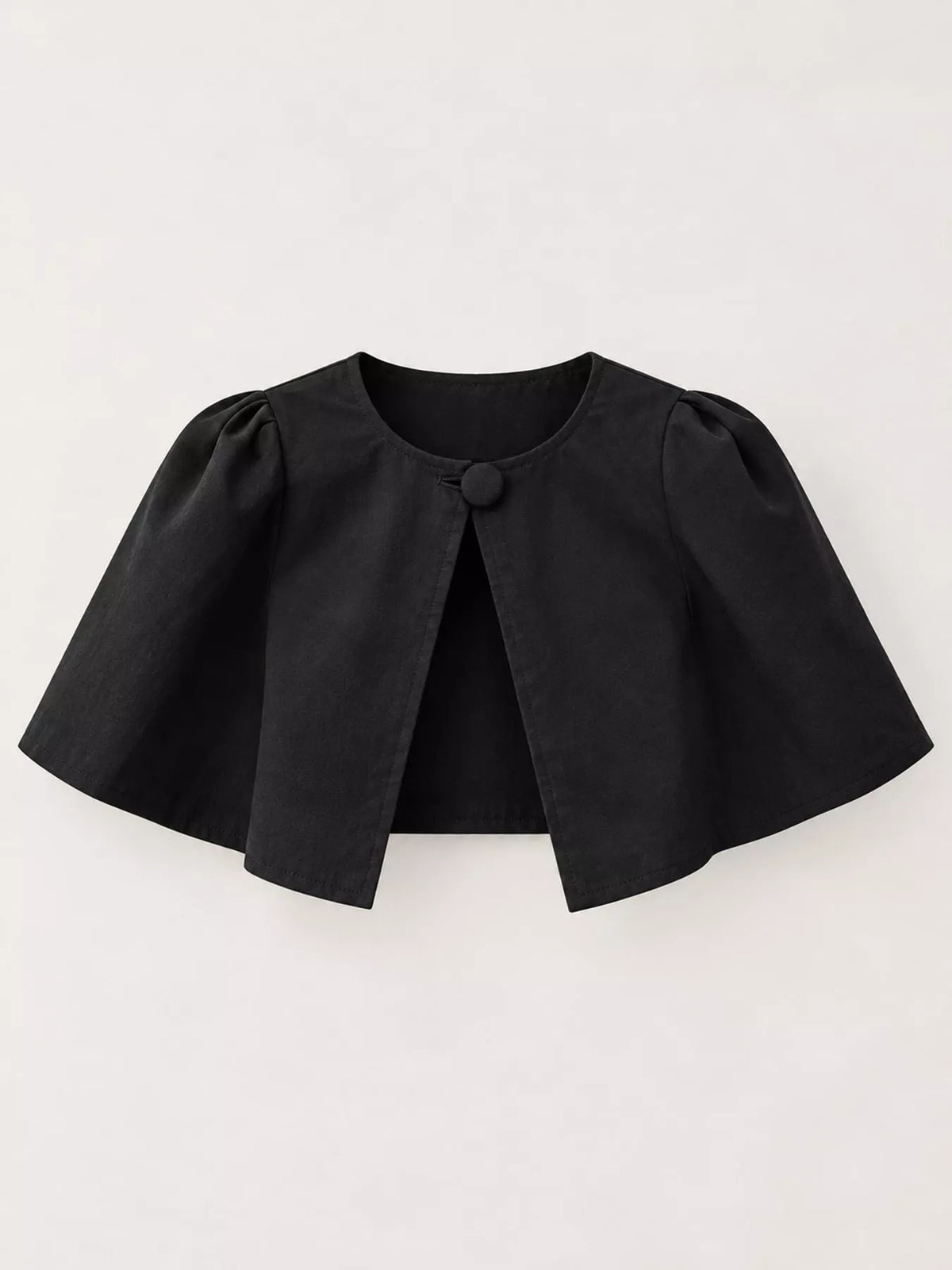Single-Button Cropped Cape