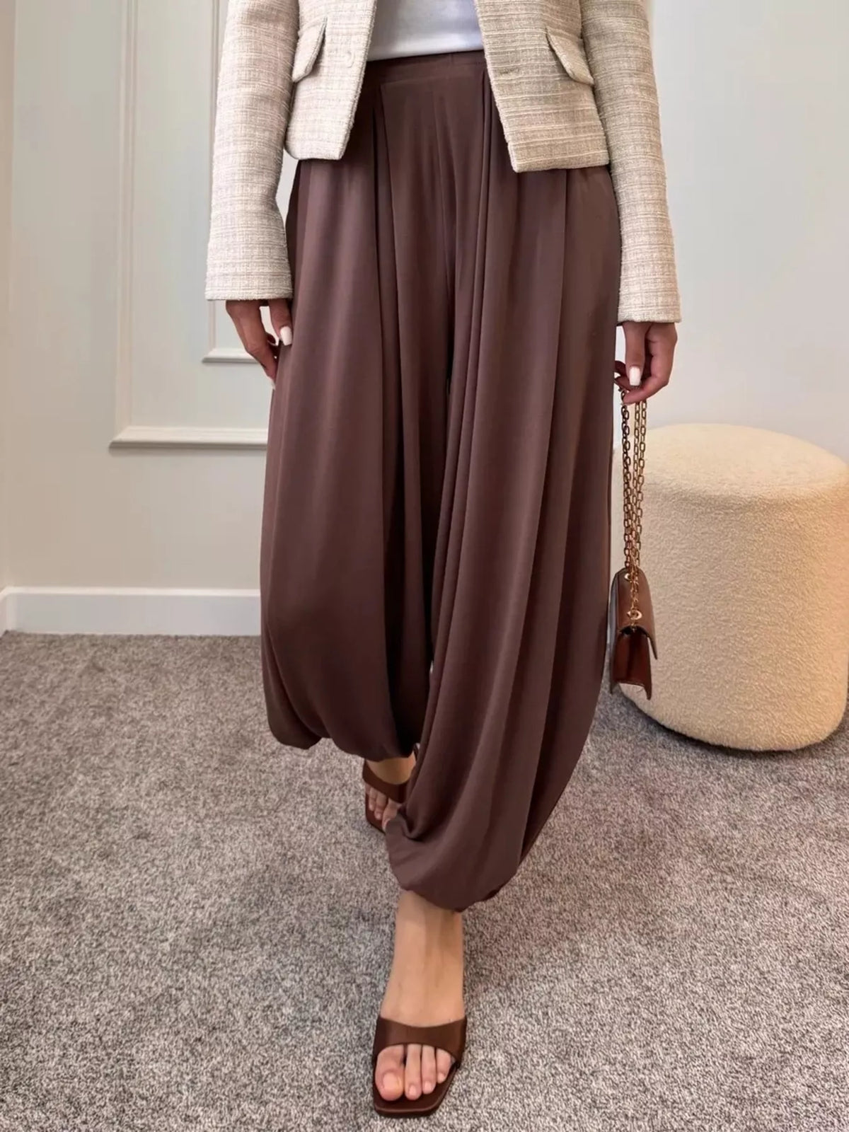 High-Waisted Pleated Wide-Leg Pants