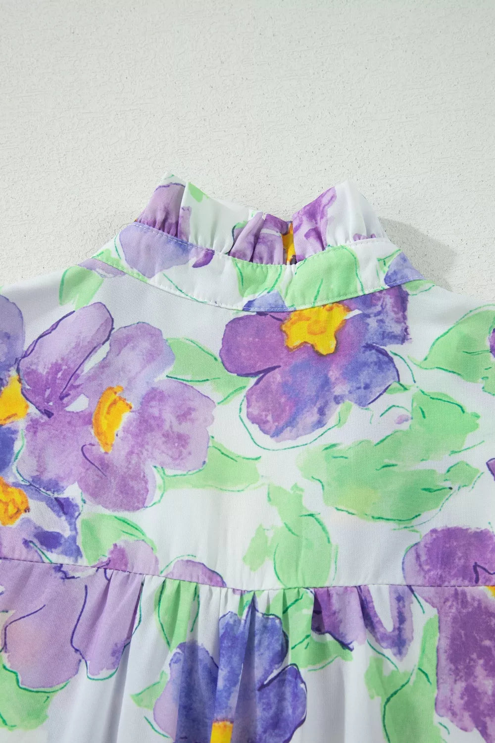 Floral Tiered Ruffle Mini Dress in Lilac