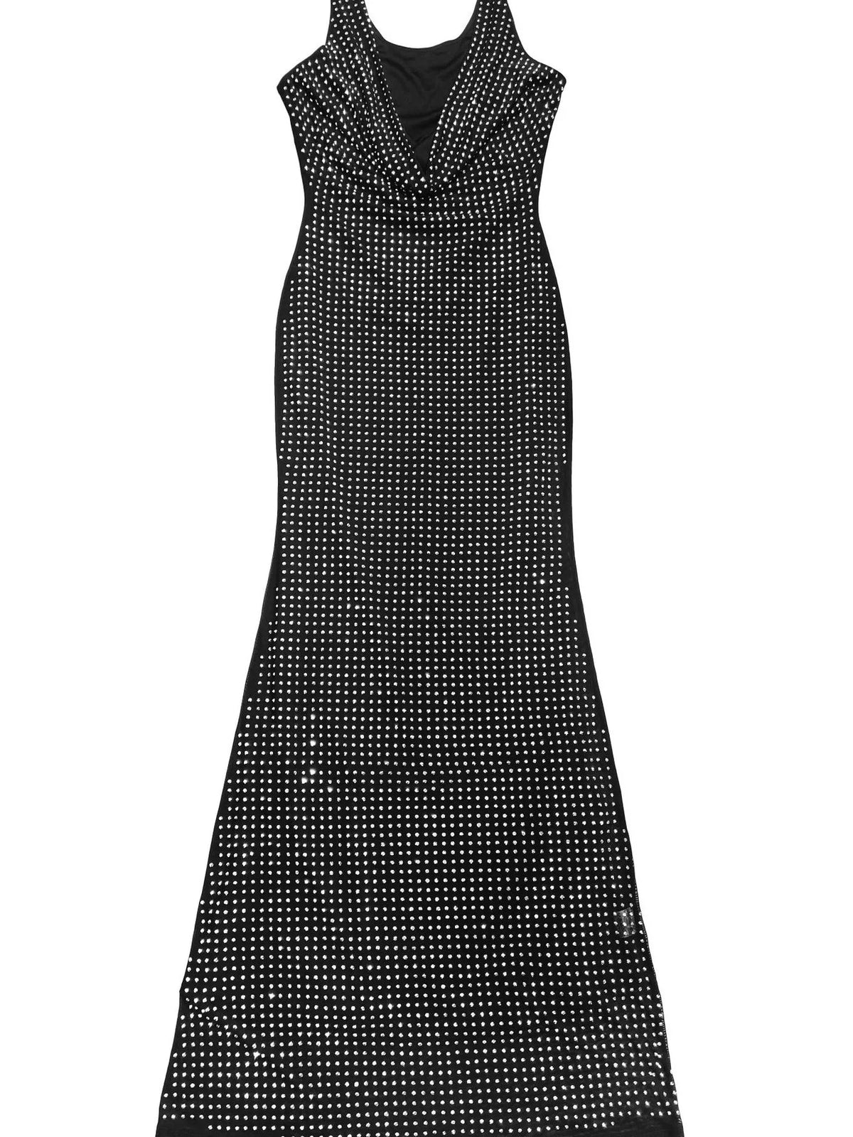 Sleeveless Rhinestone Bodycon Maxi Dress