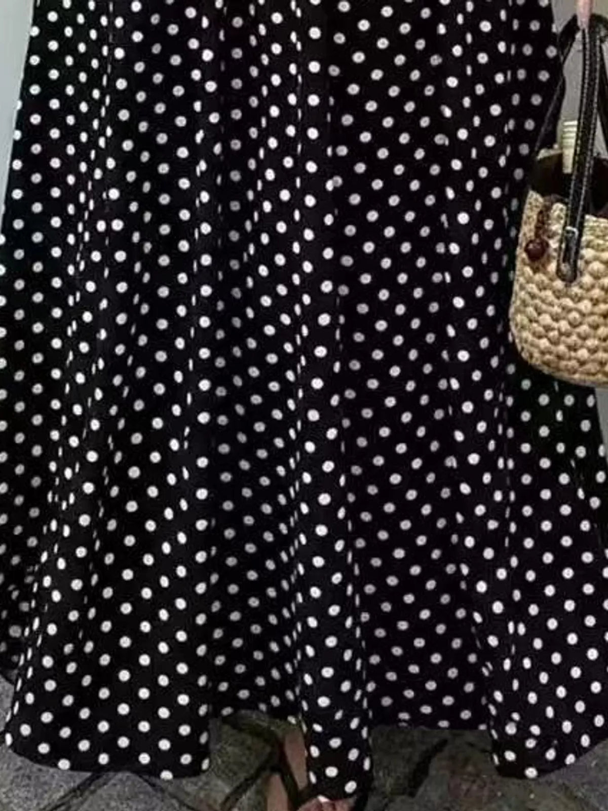 Strapless Polka Dot Ruched Maxi Dress