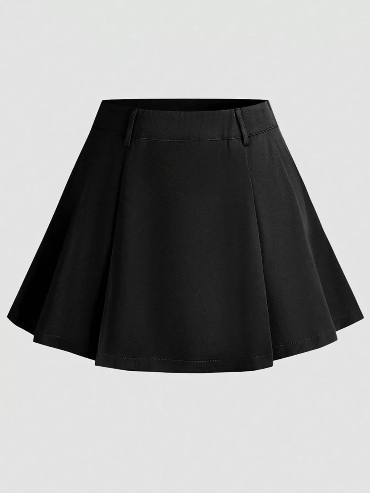 Pleated Mini Skirt in Black