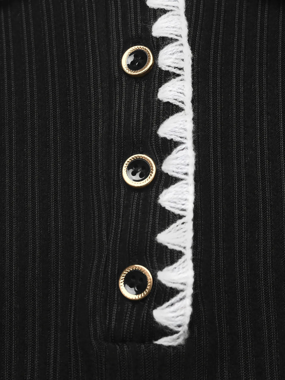 Contrast Trim Ribbed Sweater Dress in Black
