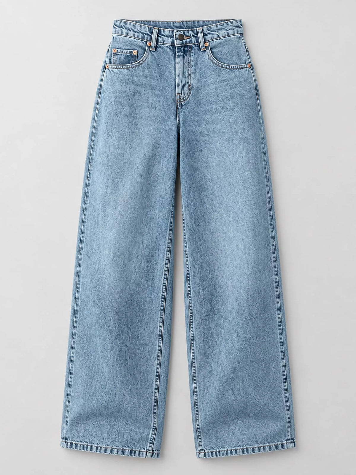 Wide-Leg Vintage Wash Jeans