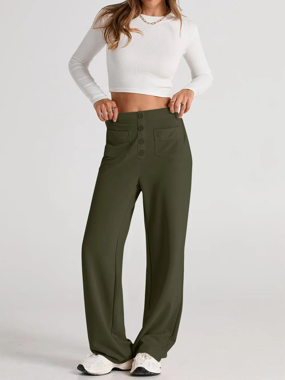 High-Rise Wide-Leg Pants by K&L