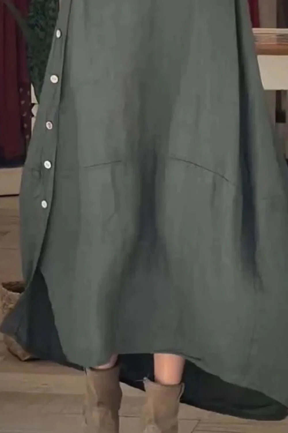 Relaxed-Fit Button-Front Dress, Plus Size
