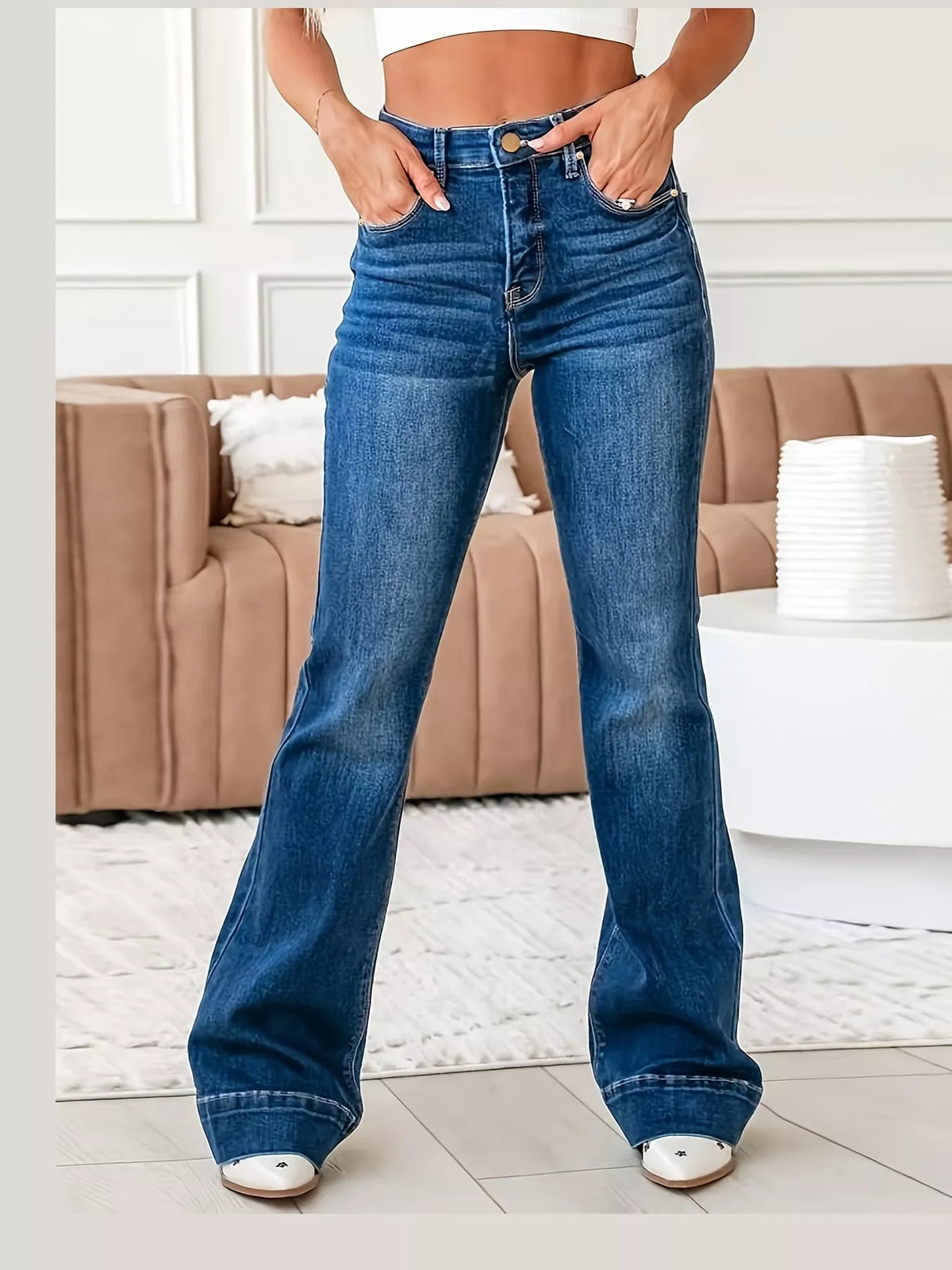 High-Rise Flare Leg Jeans
