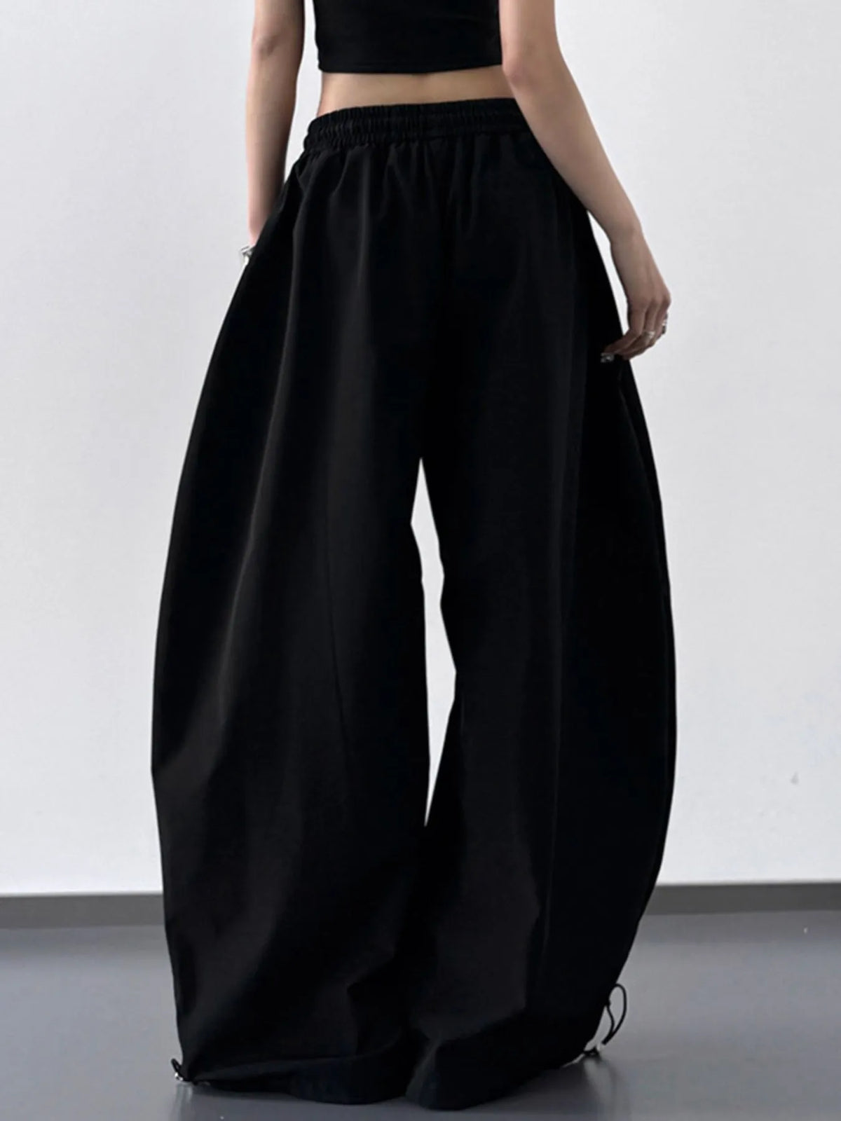Oversized Drawstring Wide Leg Pants
