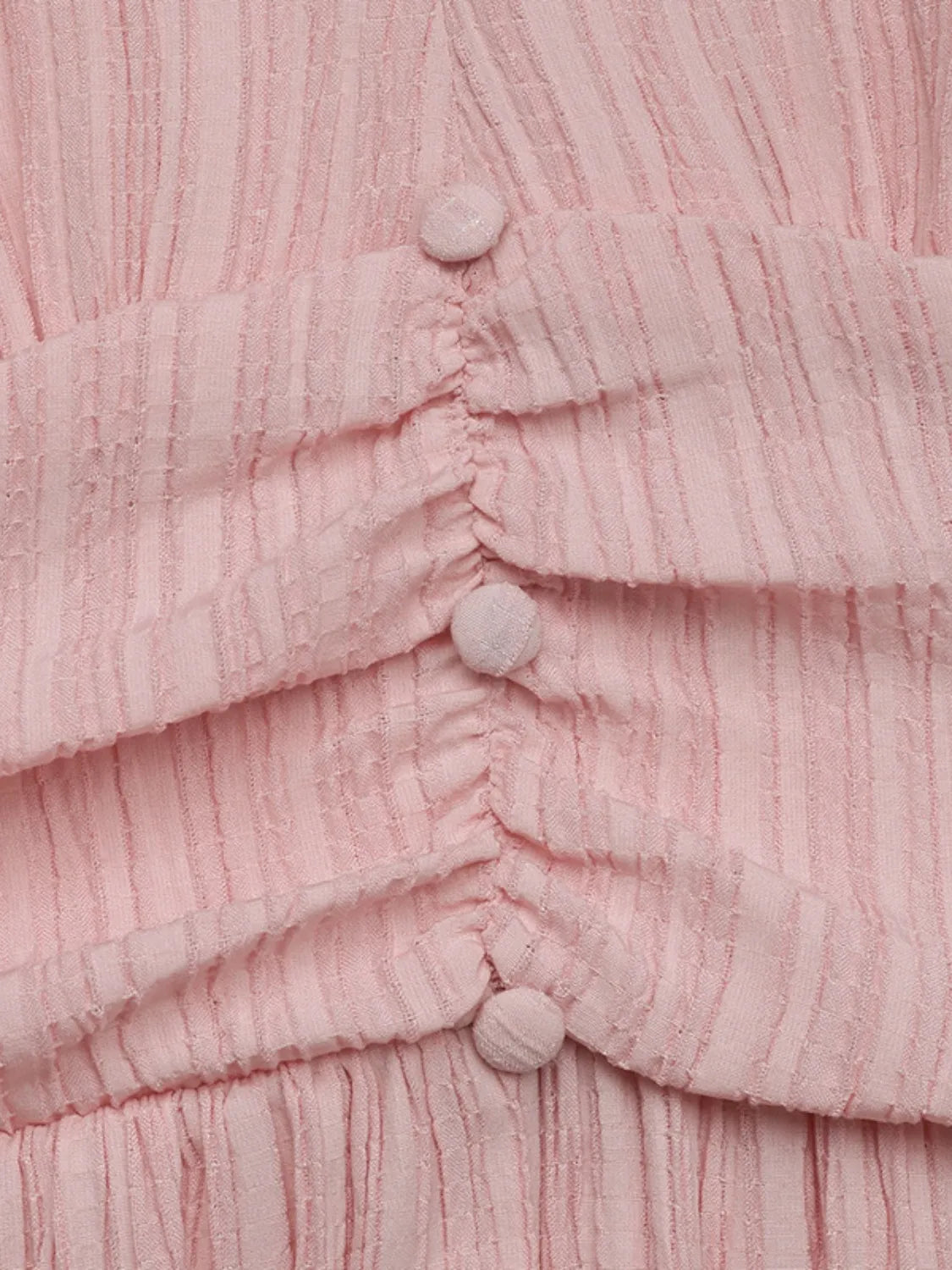 V-Neck Puff Sleeve Dress in Blush Pink
