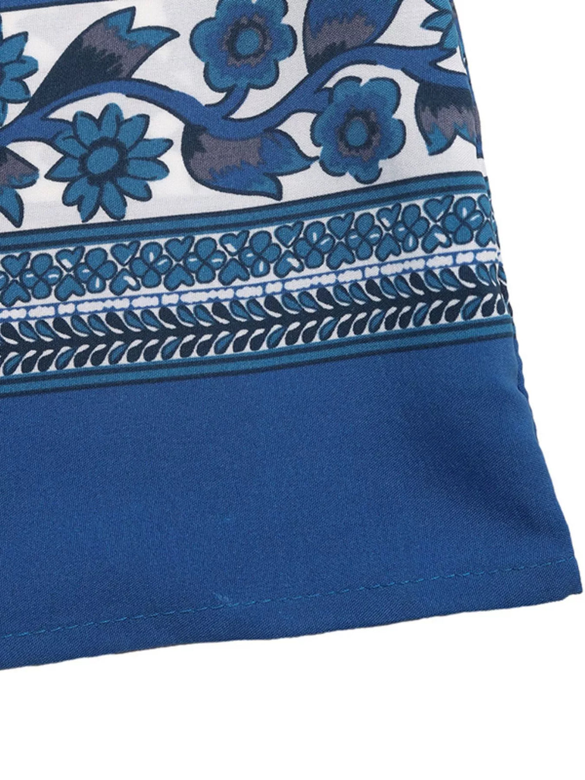 Floral Print Strapless Maxi Dress in Blue