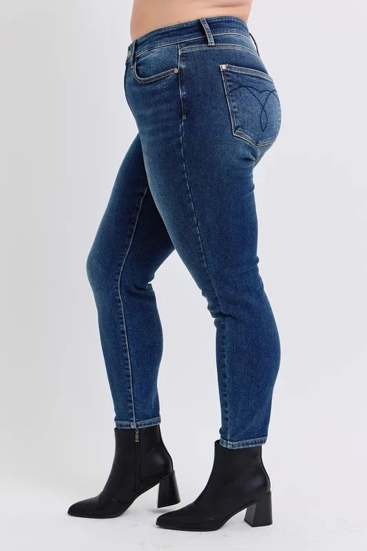 Judy Blue Thermal-Lined Skinny Jeans in Dark Wash