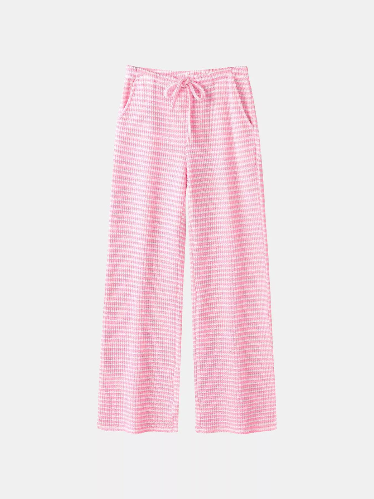 Wide Leg Drawstring Pants with Side Slit