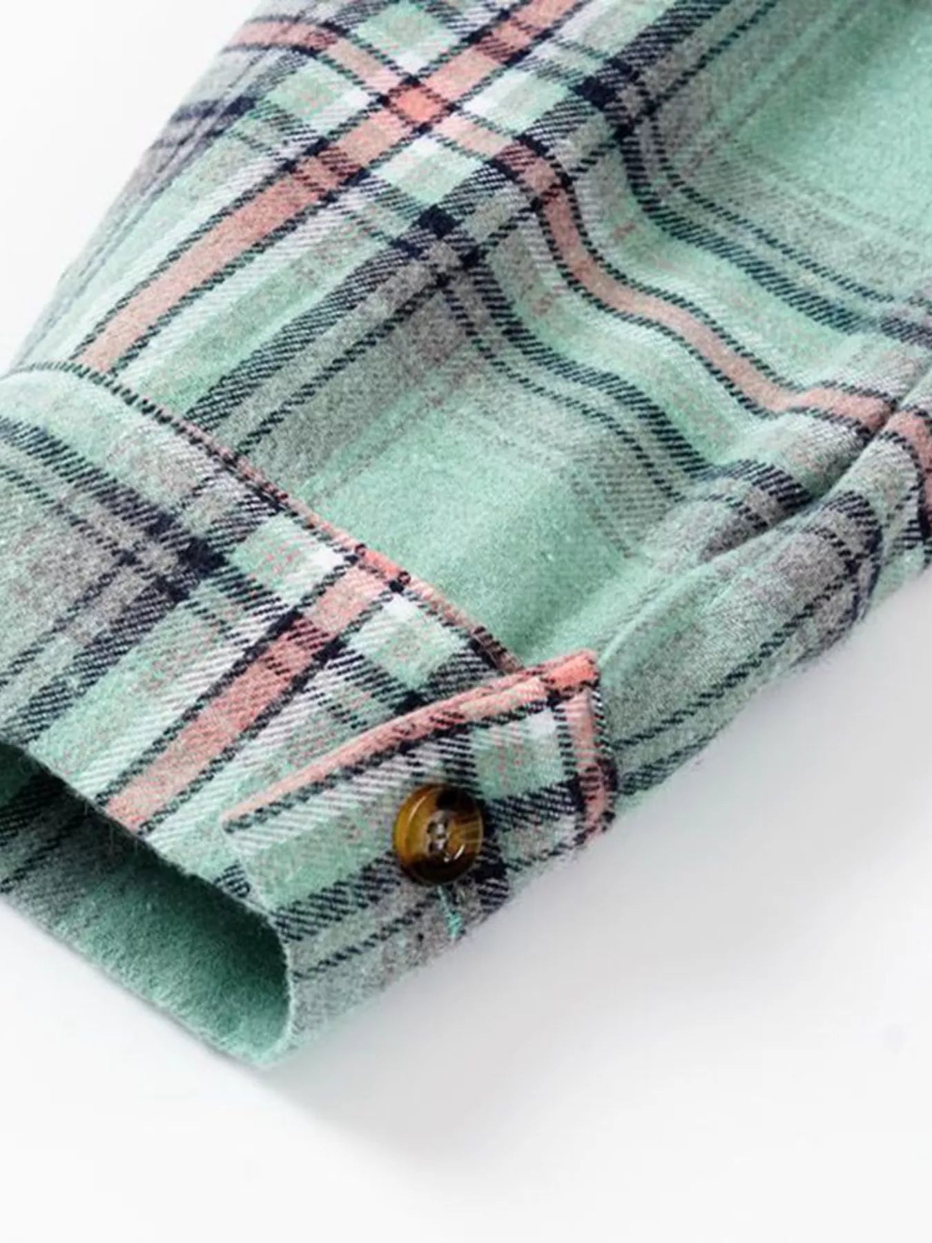 Plaid Button-Up Hooded Shirt