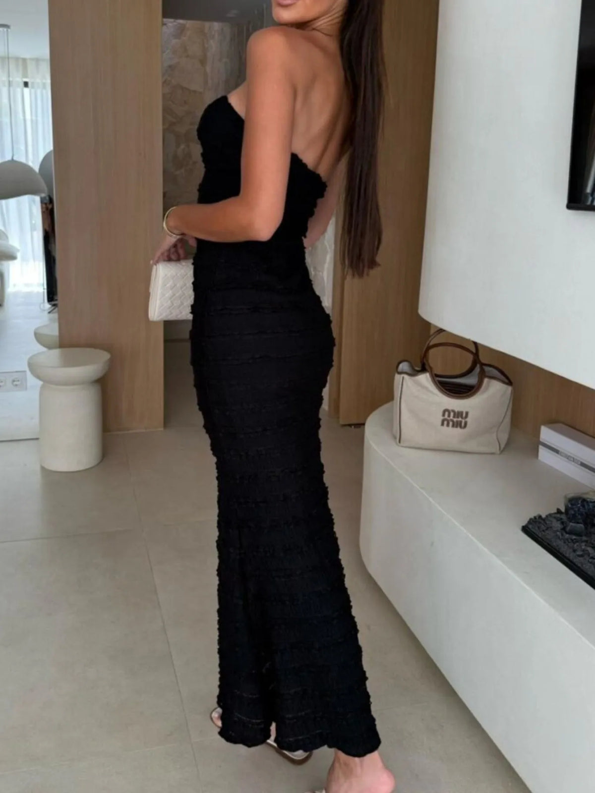 Cutout Sweetheart Tube Maxi Dress
