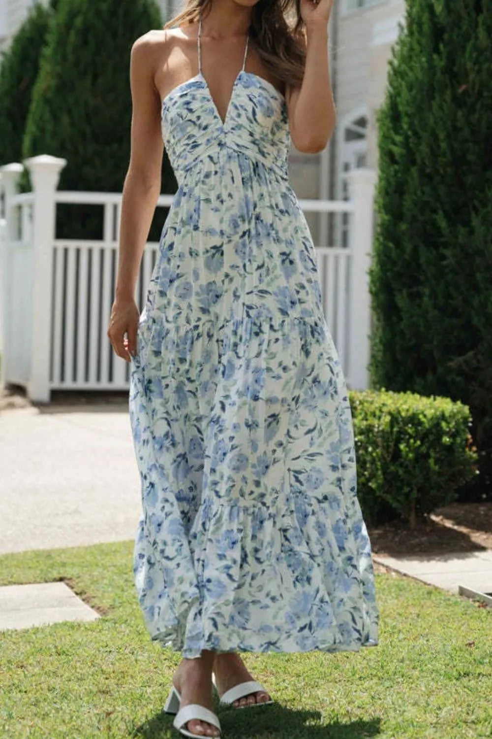 Printed Halter Neck Cami Dress