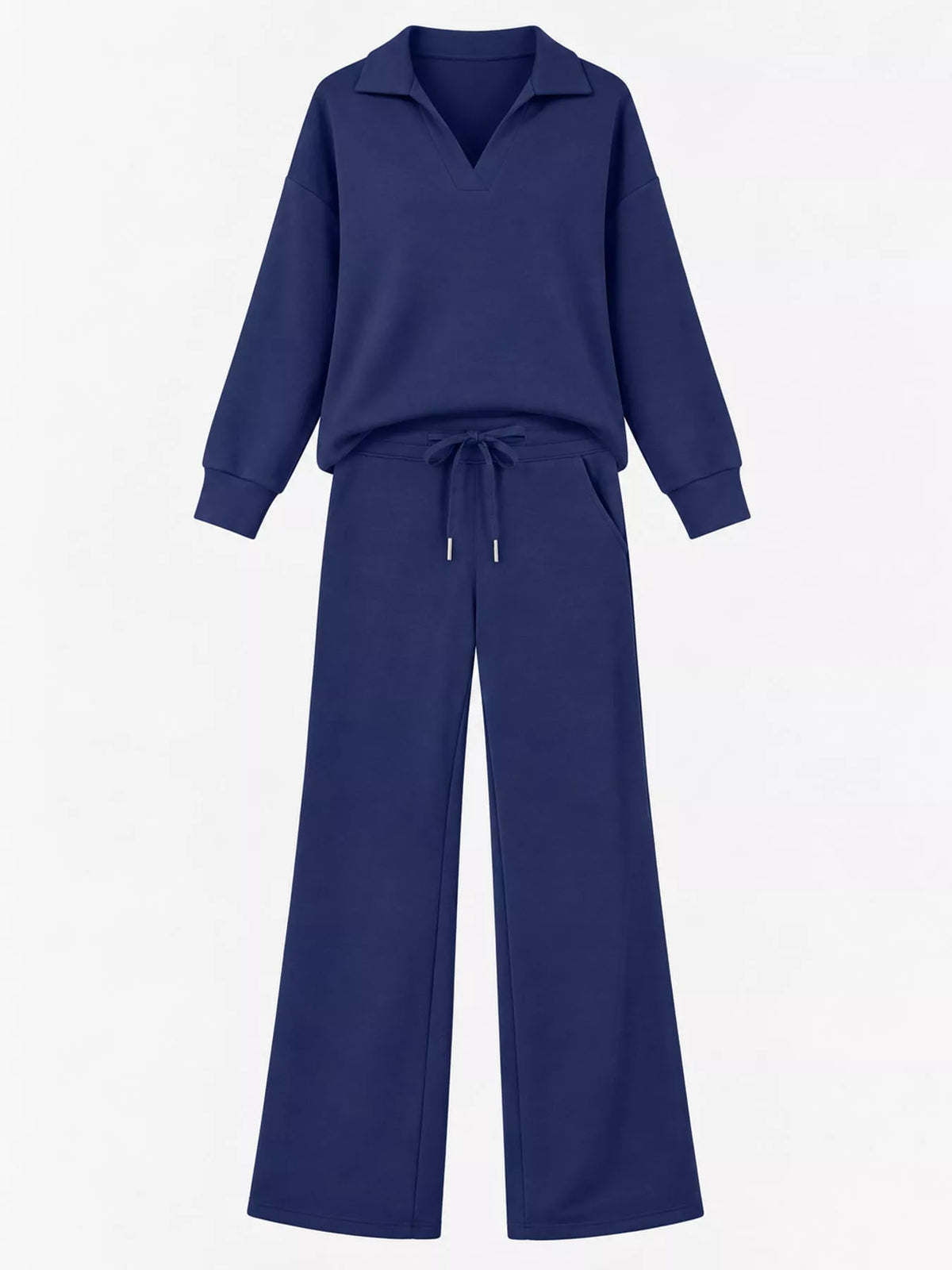 Dropped Shoulder Top and Drawstring Pant Set