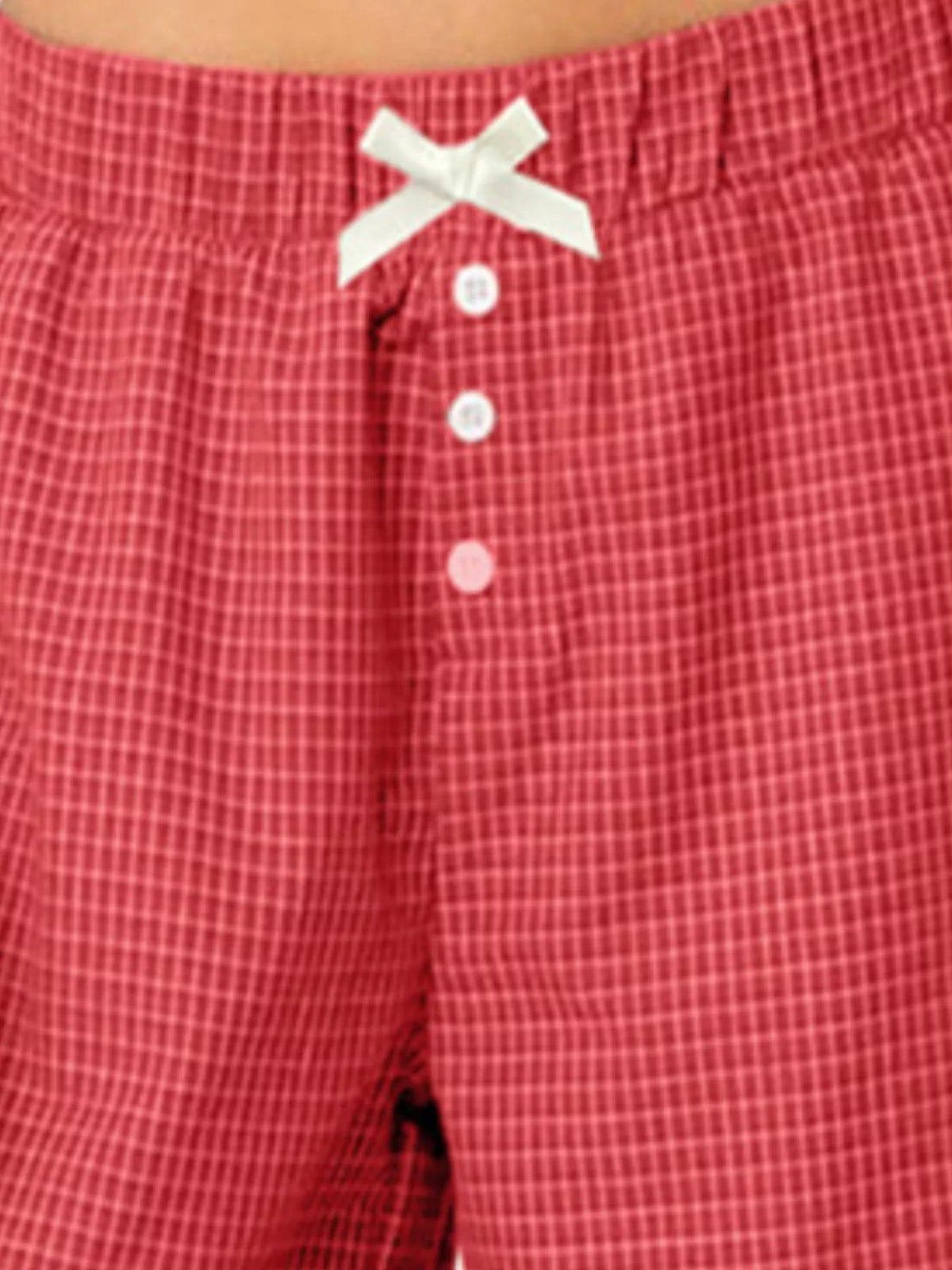 Plaid Wide-Leg Pants in Red