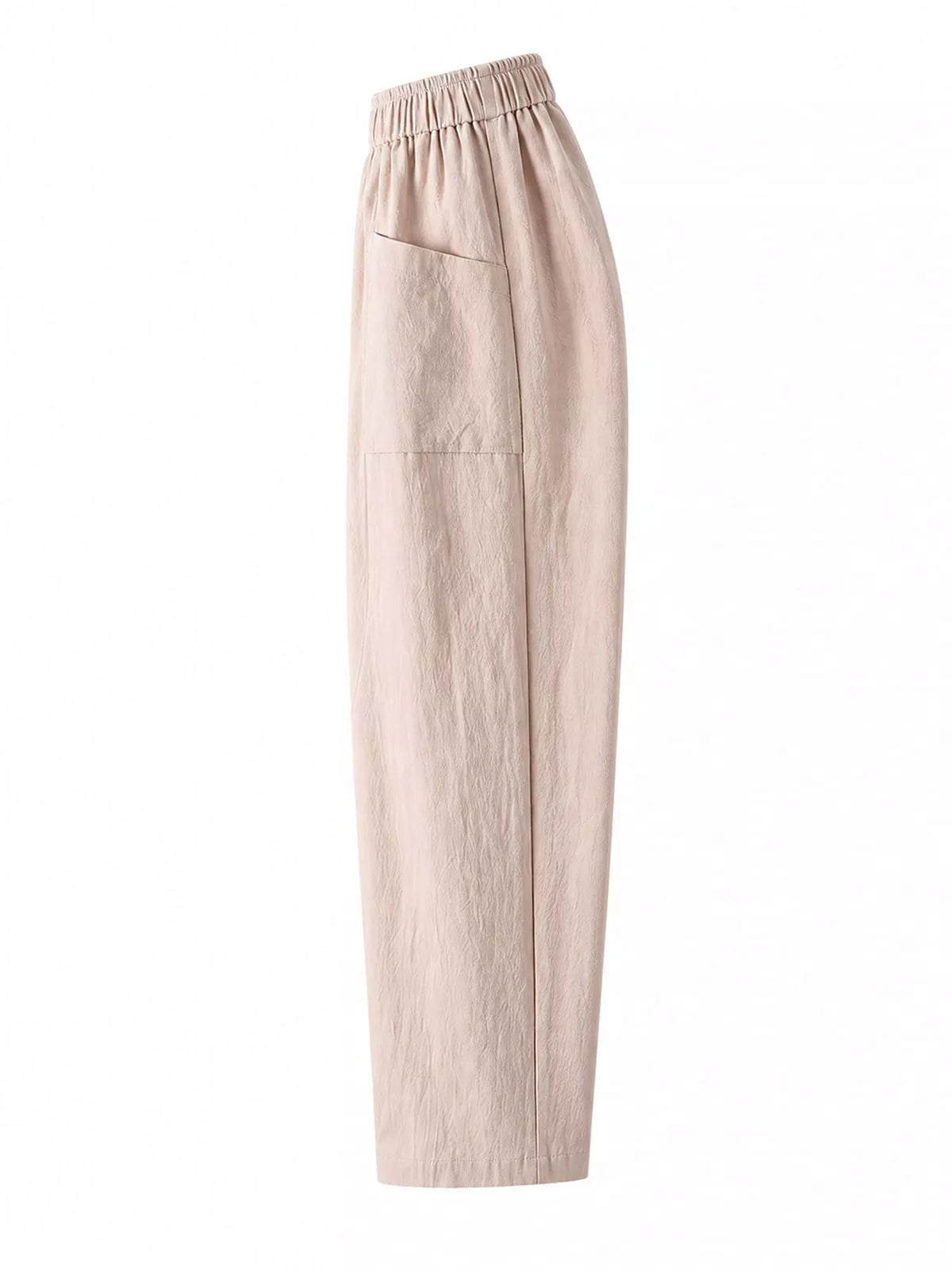 High-Waisted Elastic-Waist Harem Pants