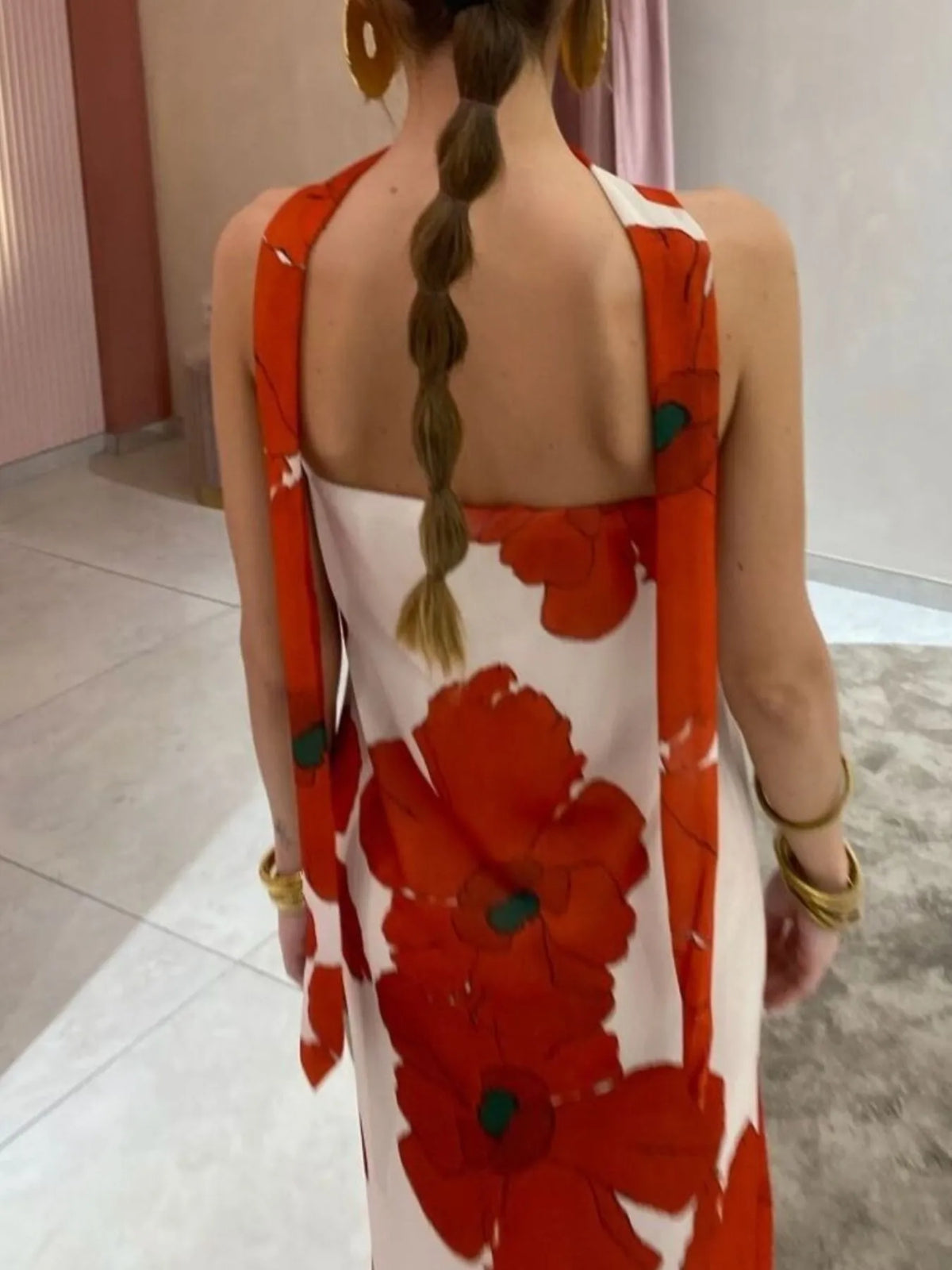 Printed Tube Maxi Dress