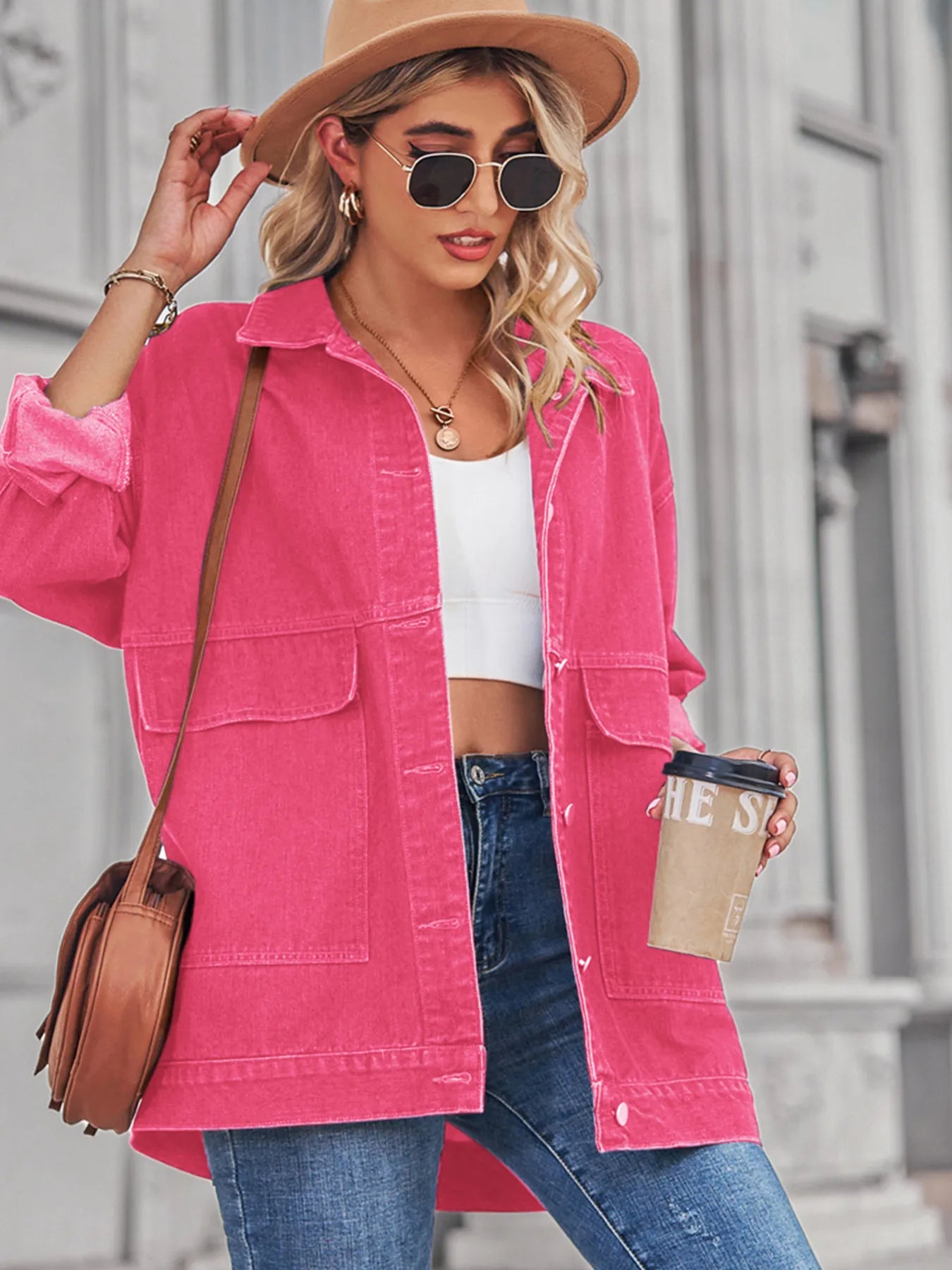 Oversized Long Sleeve Denim Jacket by Moni Wear