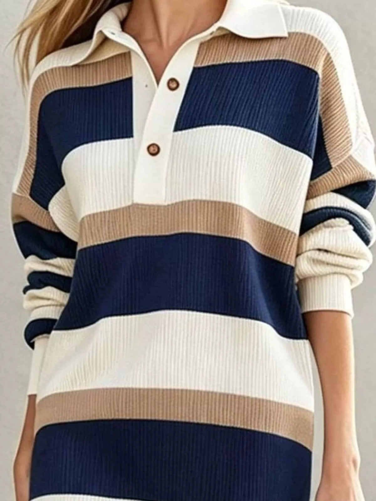 Polo Collar Sweater Dress