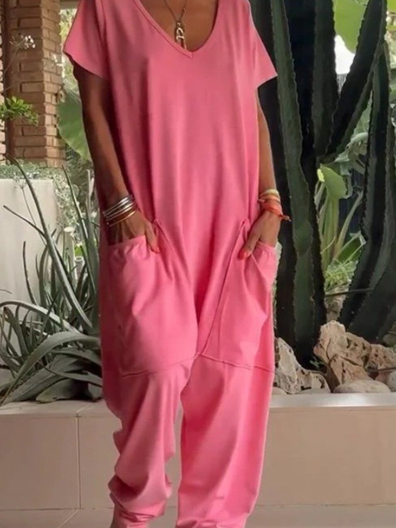 Loose Fit Wide Leg Jumpsuit