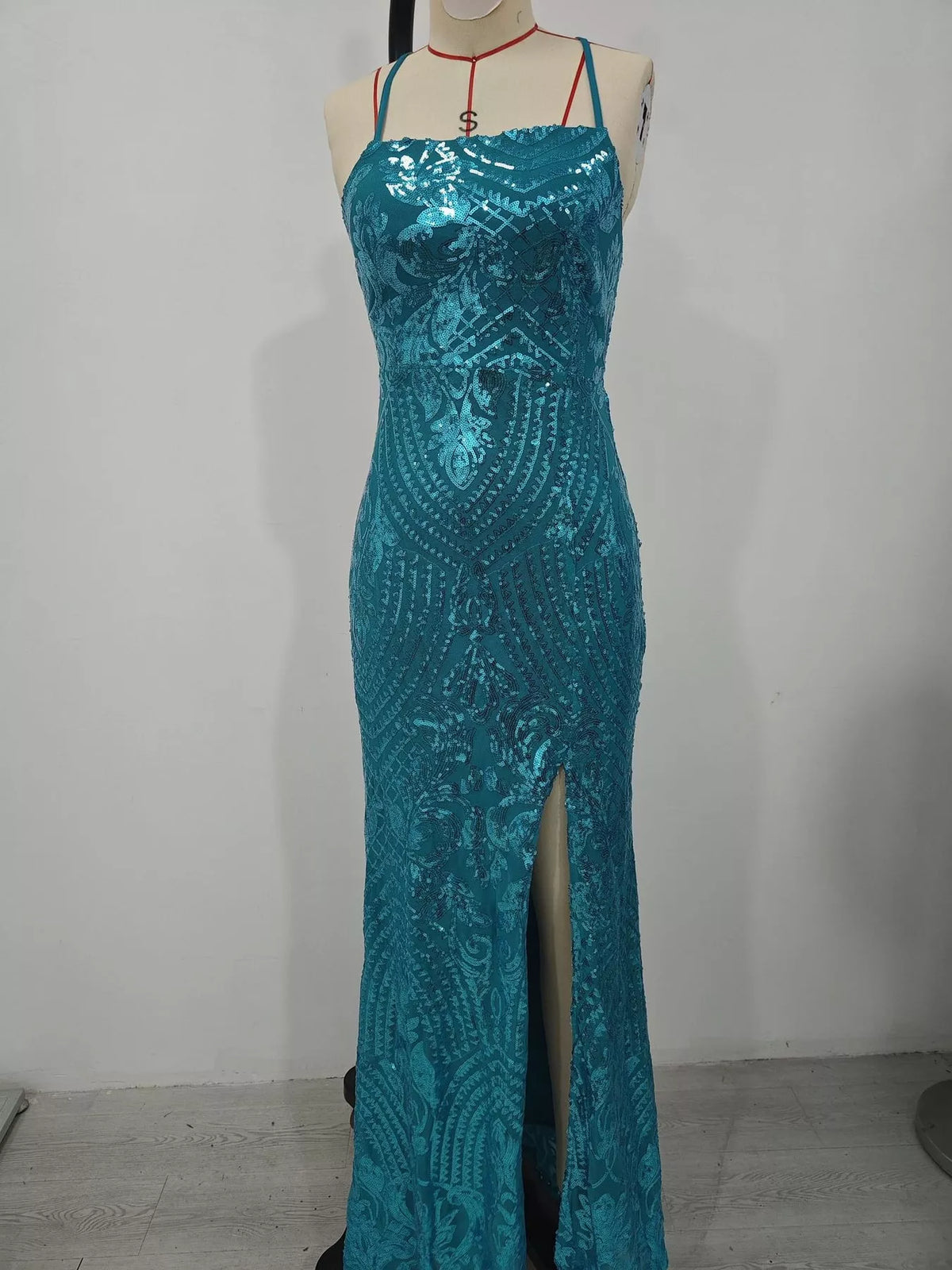 Sequin Bodycon Backless Evening Dress