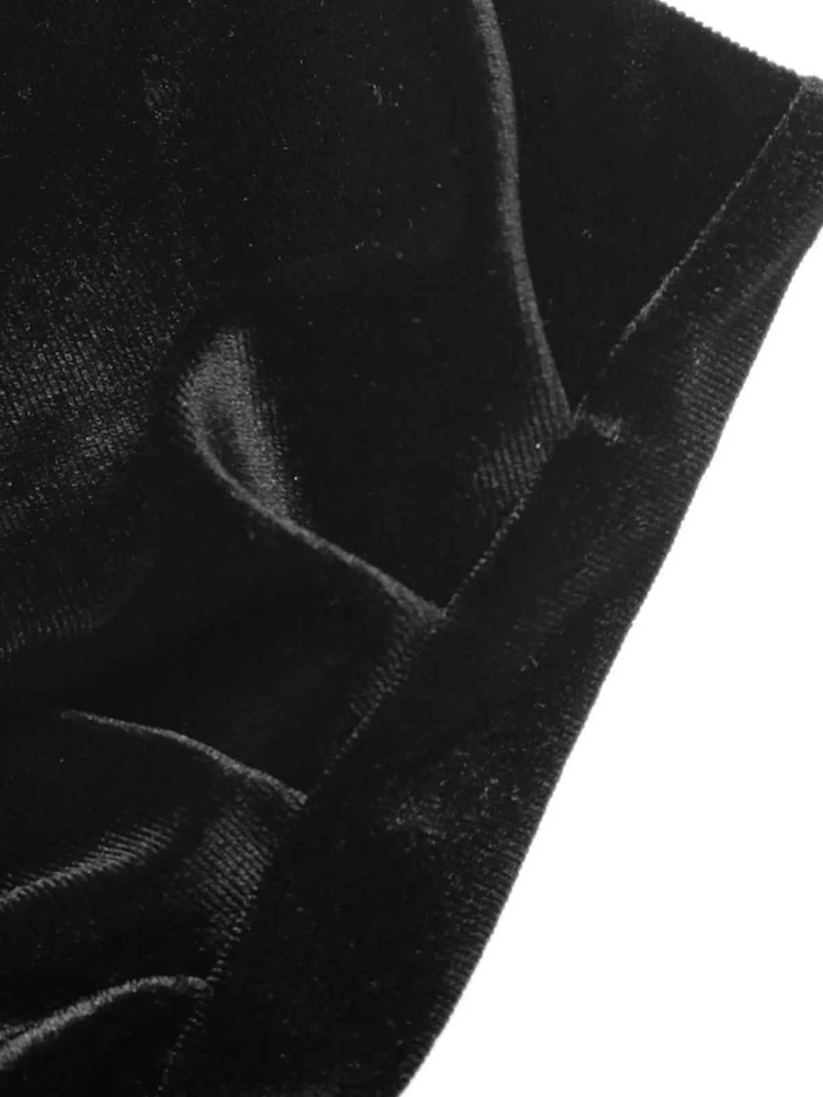 Velvet Mini Skirt with Lace Trim in Black