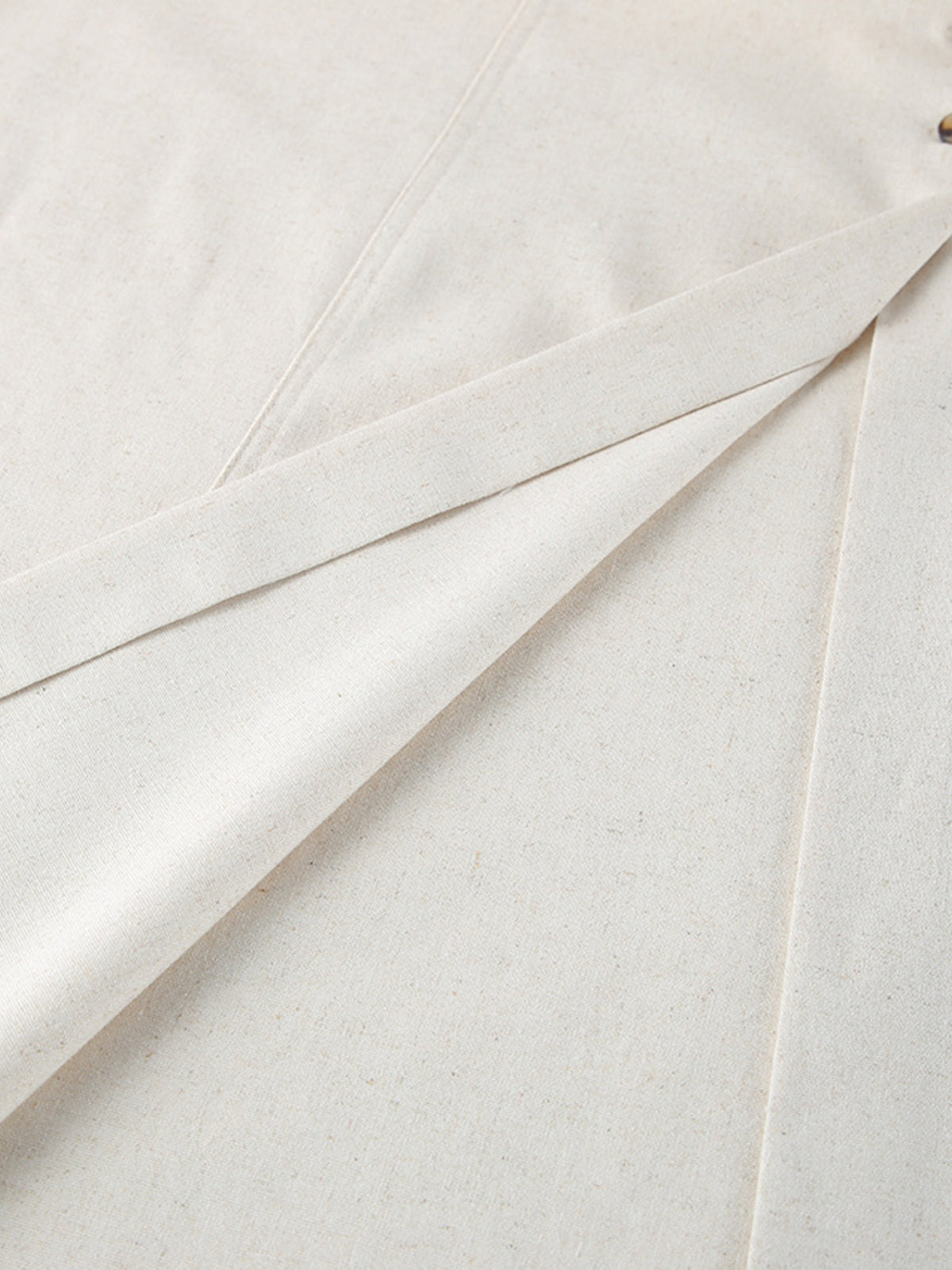 Contrast Trim Button-Front Maxi Dress in Beige
