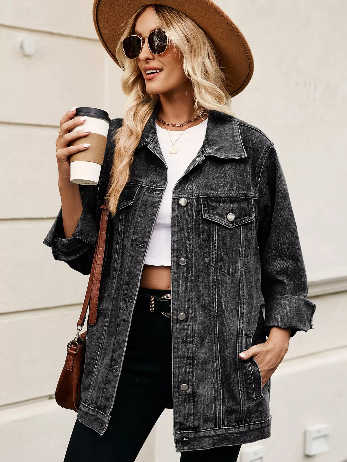 Oversized Washed Denim Jacket by Moni Wear