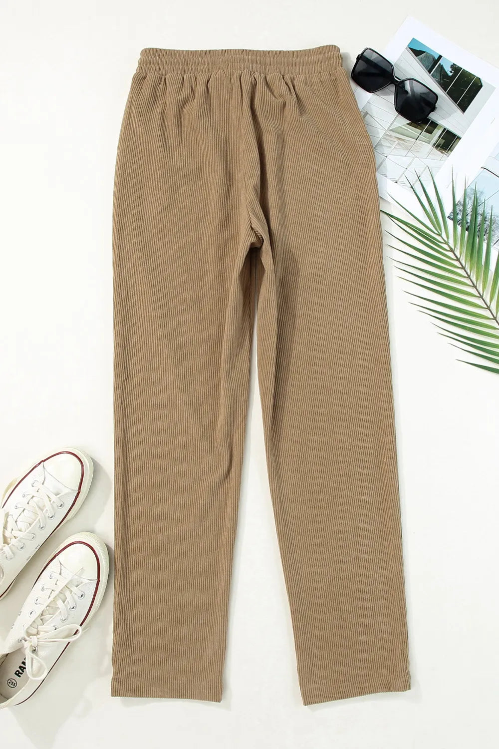 Drawstring Straight Leg Pants with Pockets