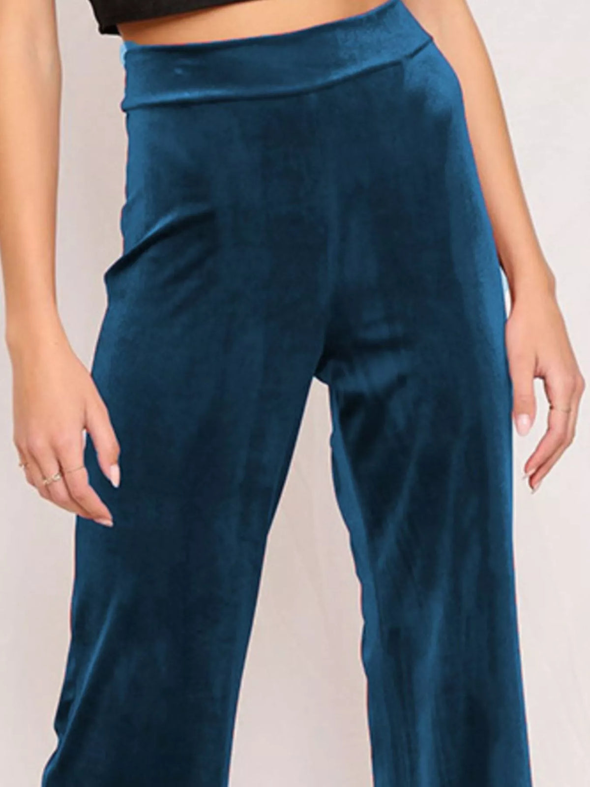 Velvet Wide-Leg Pants