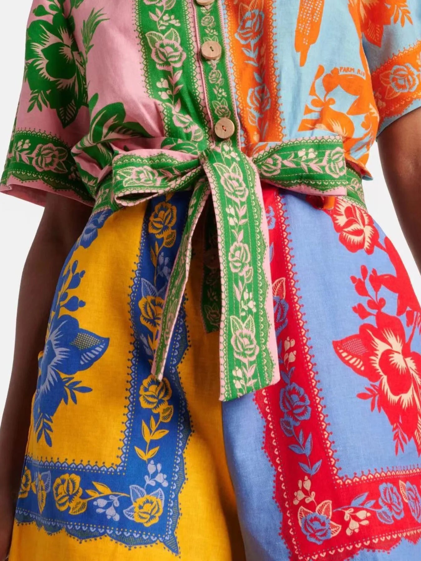 Tie-Waist Romper in Multicolor