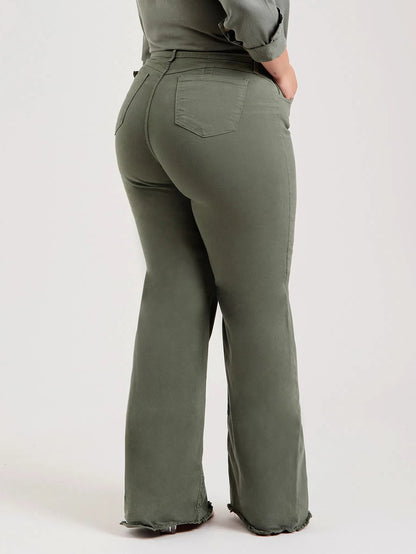 Slim Fit Stretch Flared Pants