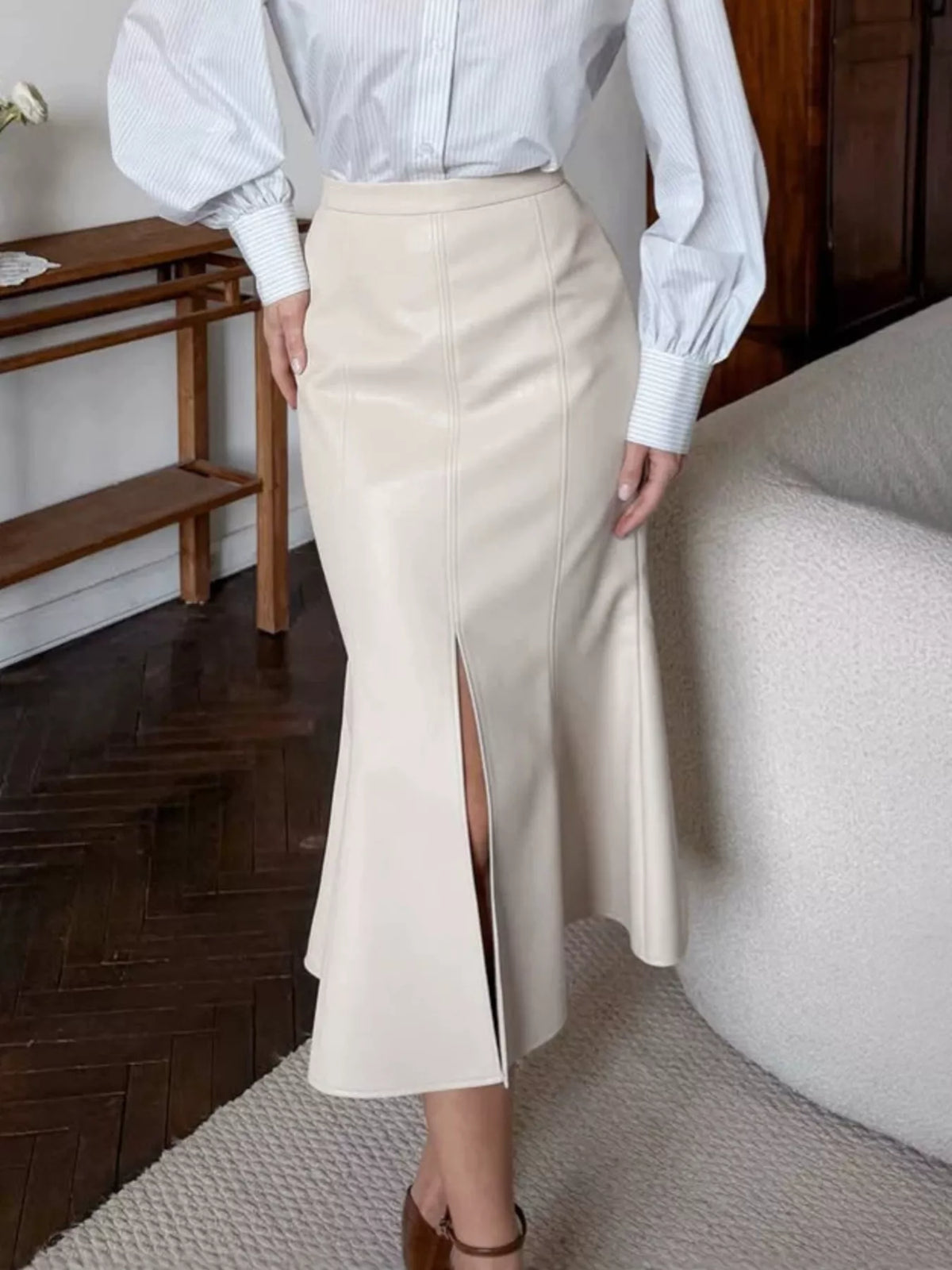 Mermaid Midi Skirt with Side Slit