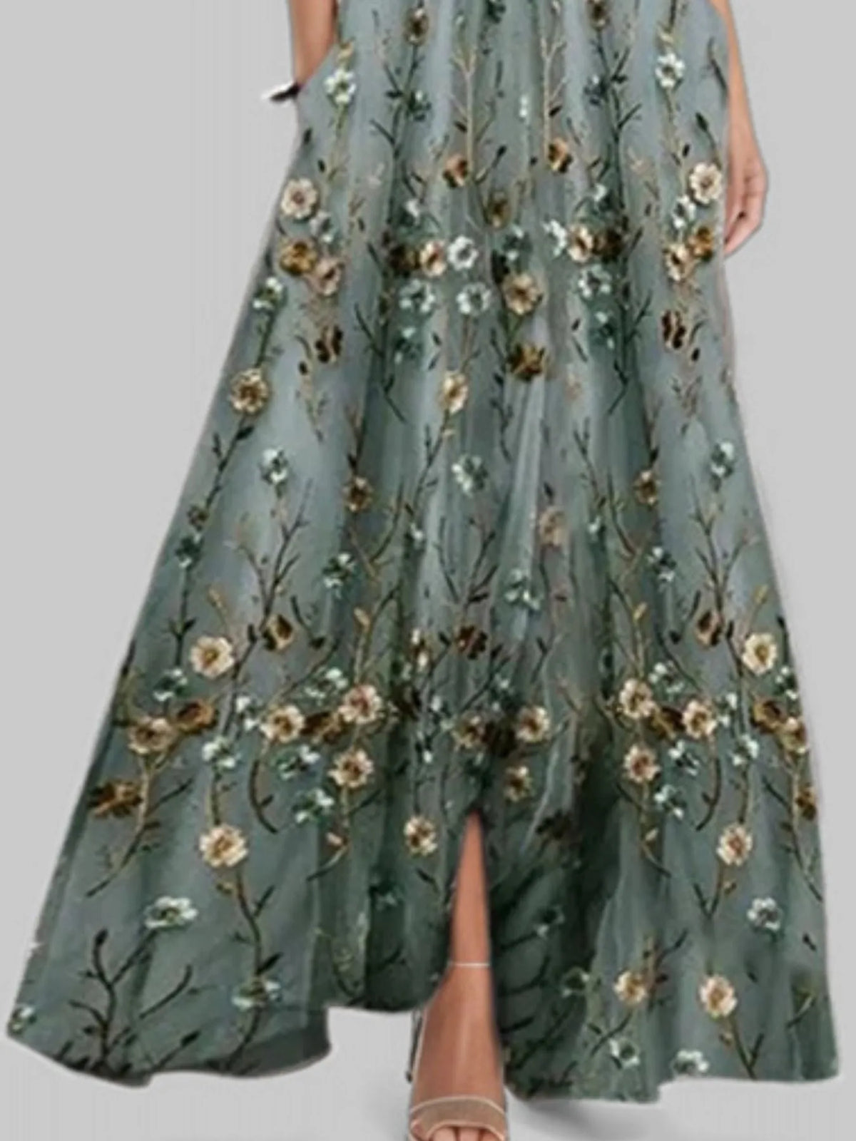 Floral Print Wrap Maxi Dress