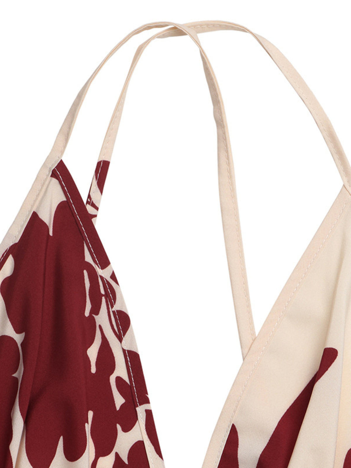 Deep V-Neck Spaghetti Strap Maxi Dress in Red