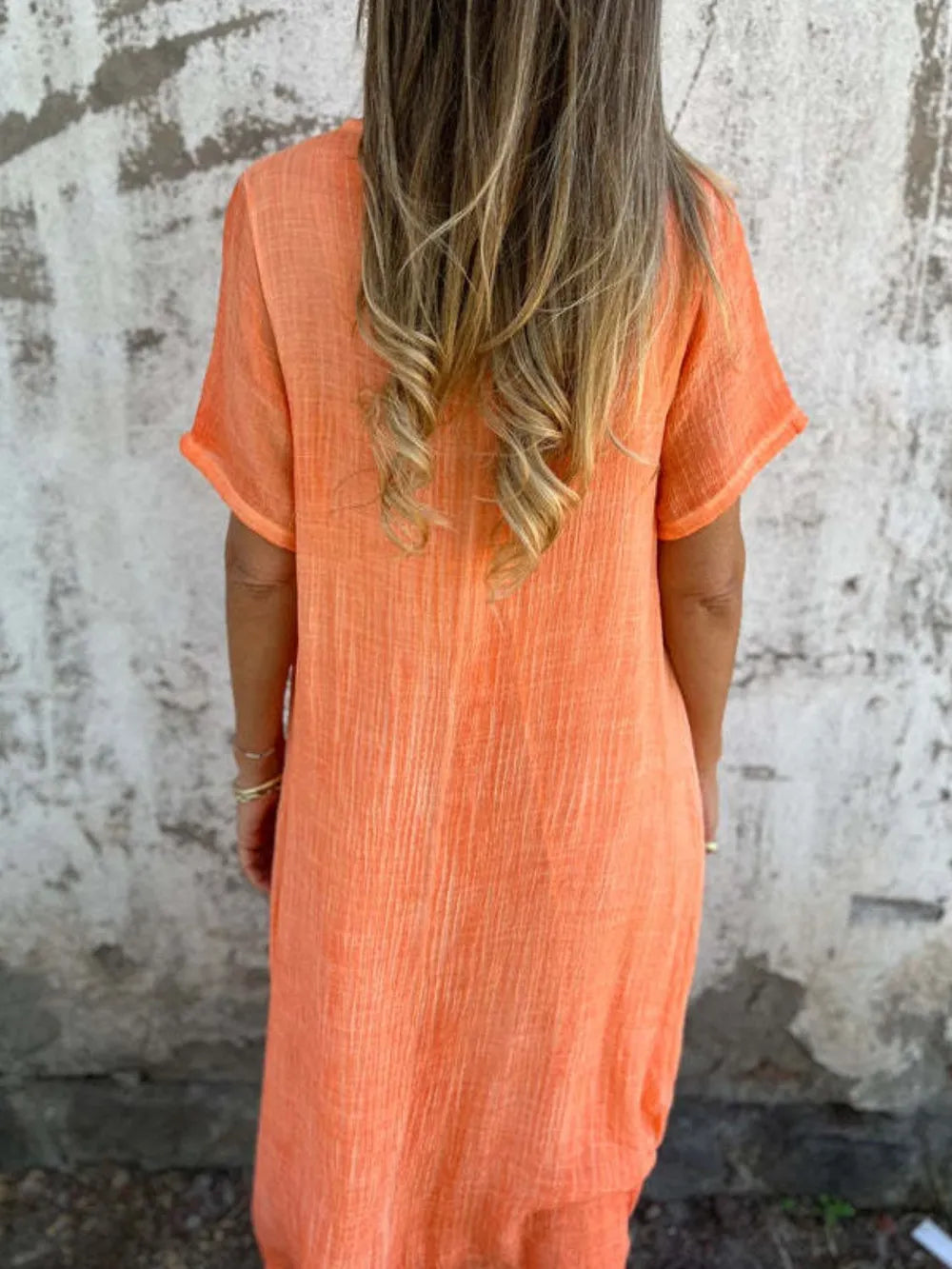 Plus Size V-Neck Midi Dress