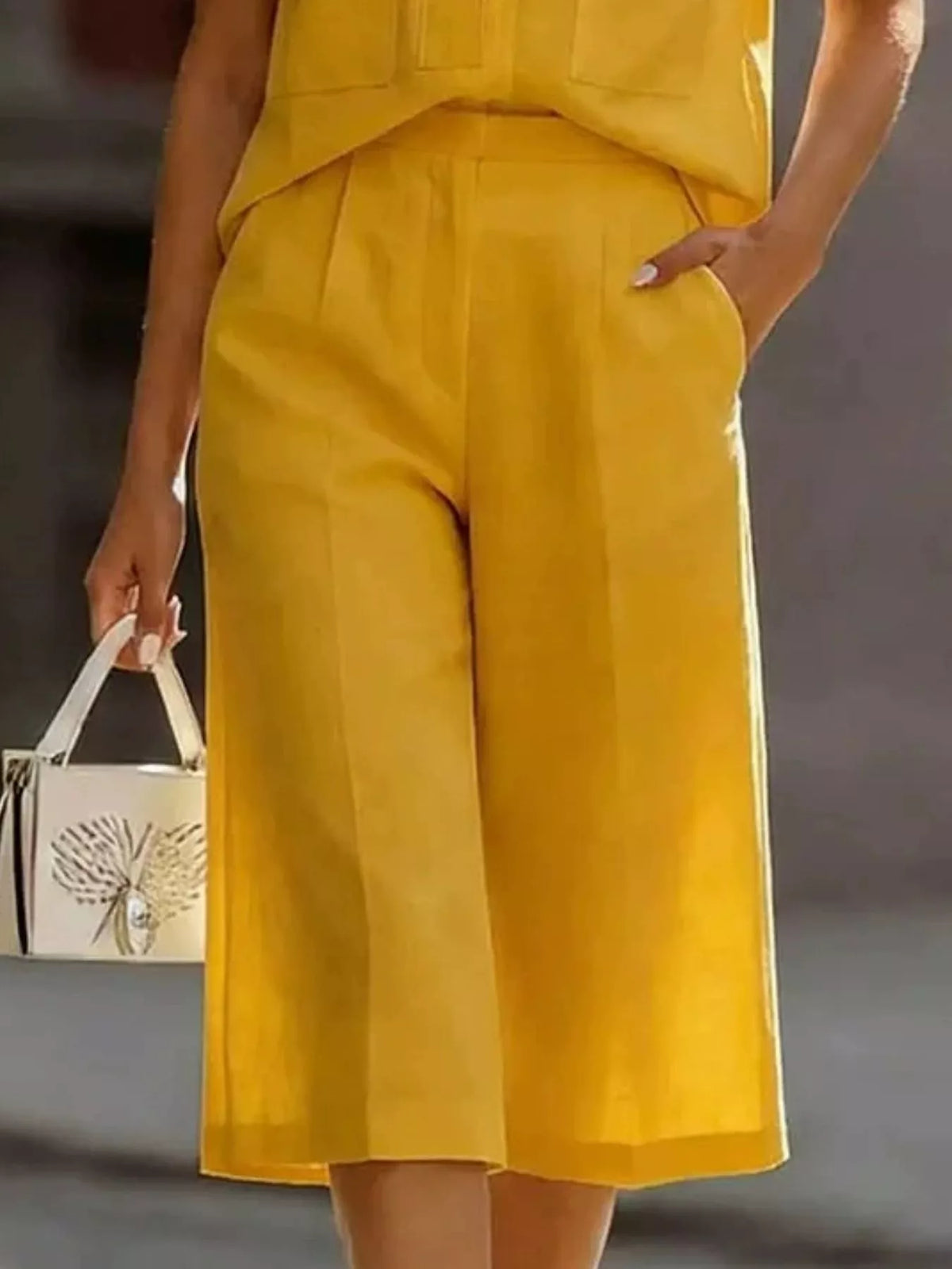 Short-Sleeve Shirt and Capris Two-Piece Set