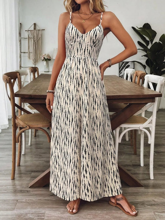 Backless Spaghetti Strap Wide Leg Jumpsuit