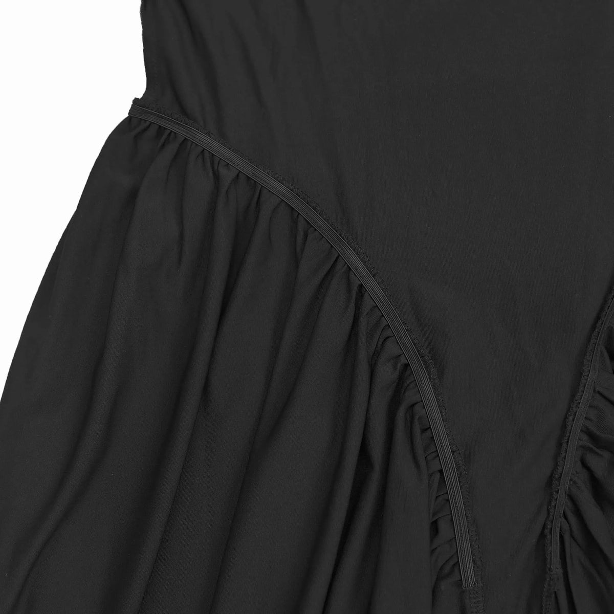 Ruched One-Shoulder Maxi Dress in Black