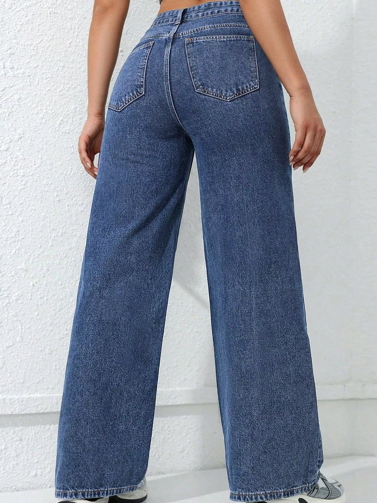 High-Waisted Wide Leg Jeans with Pockets
