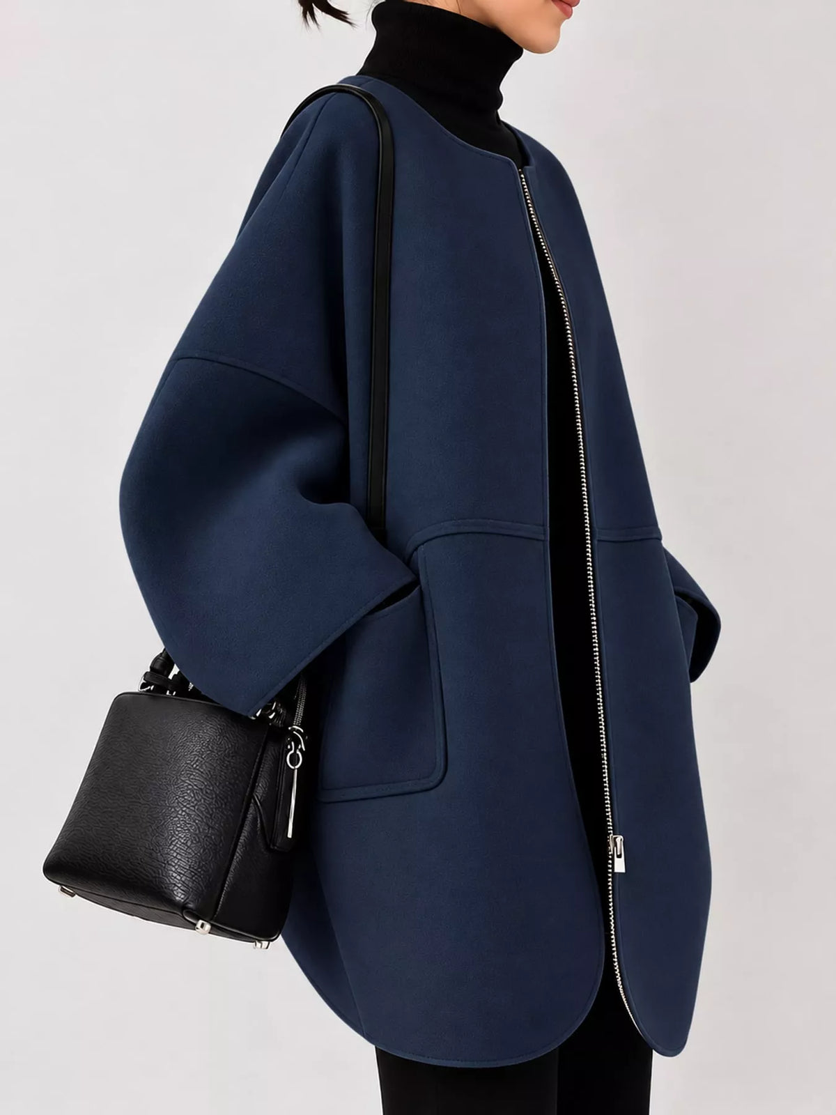 Minimalist Oversized Scuba-Style Coat