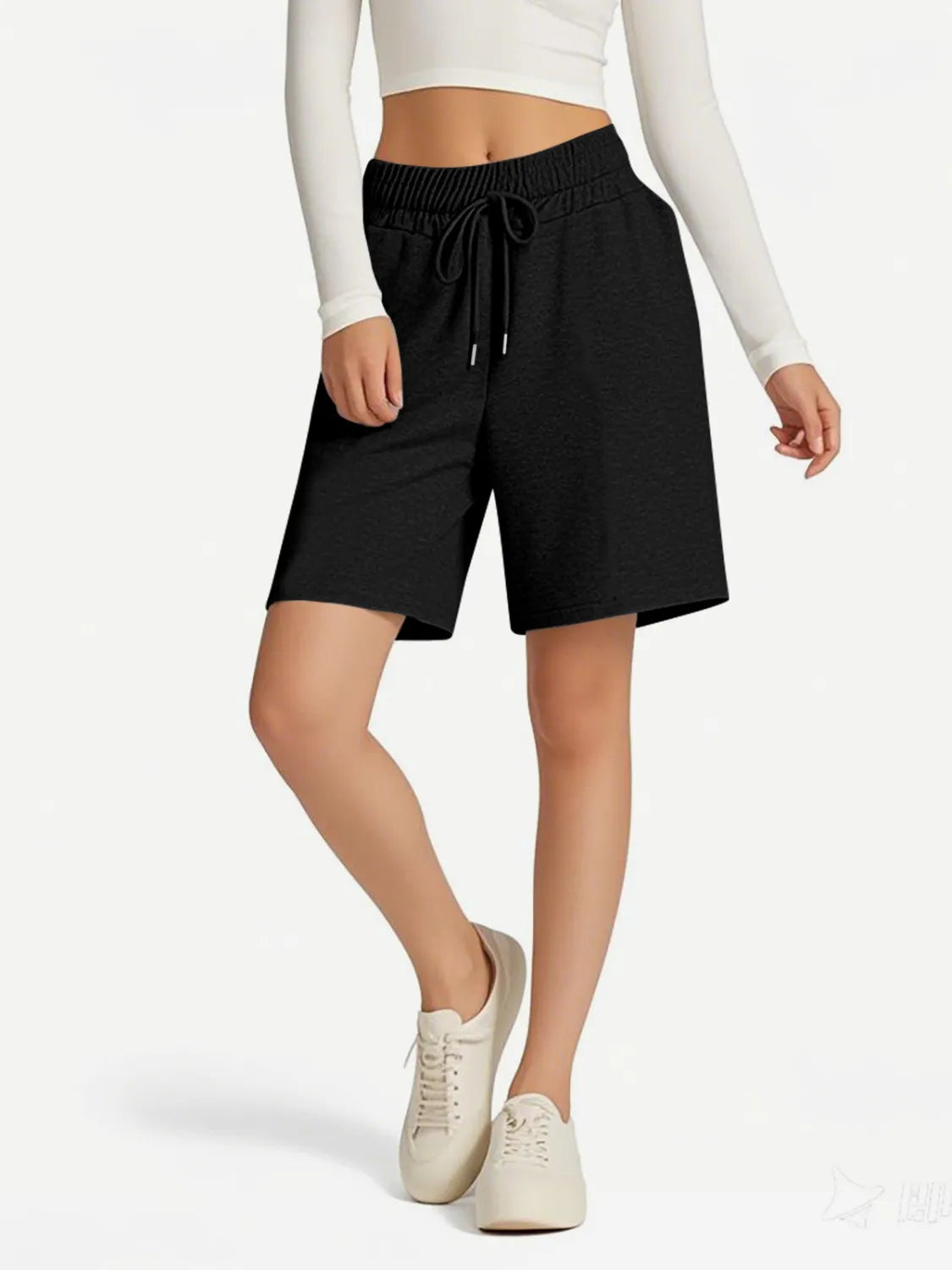 Rayon Drawstring Shorts with Pockets