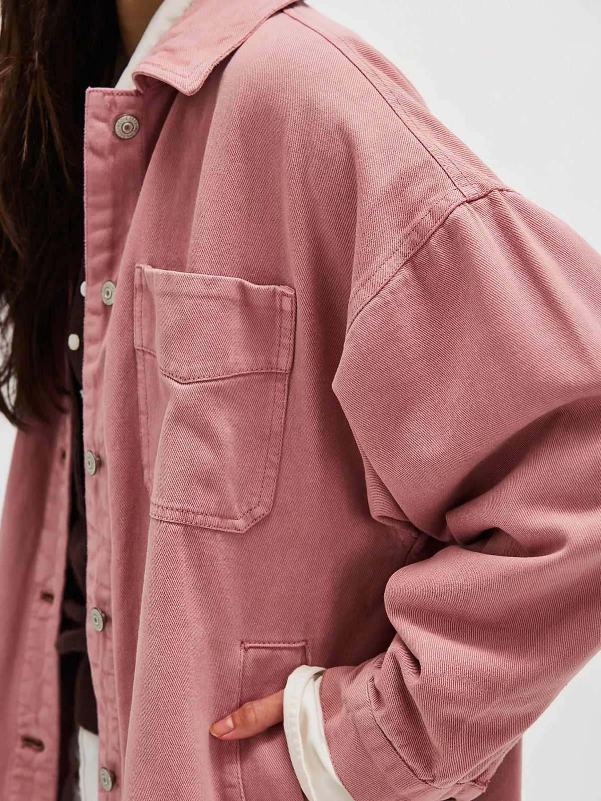 Button-Up Long Sleeve Denim Jacket