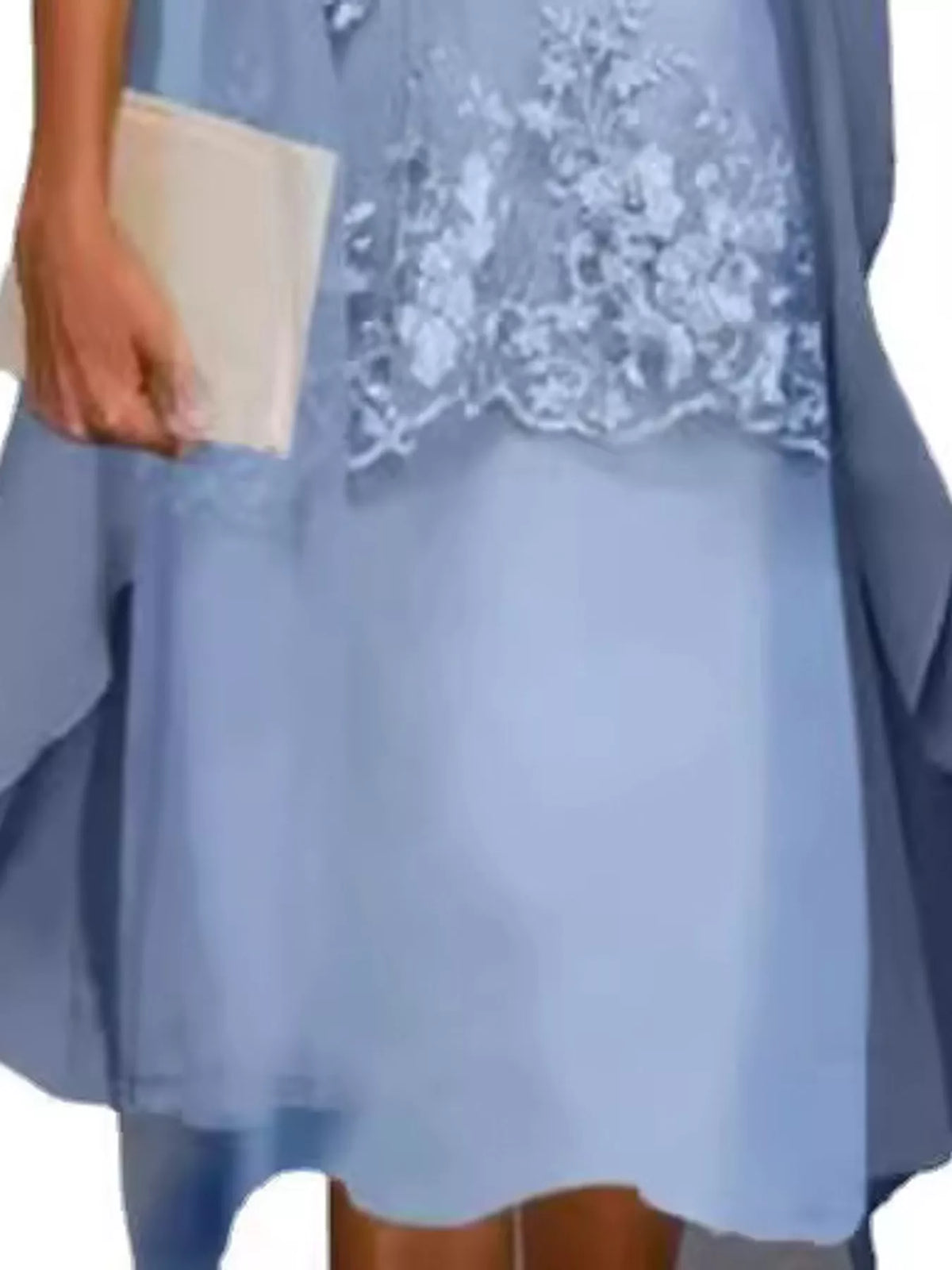 Lace Overlay Dress and Chiffon Cardigan Set
