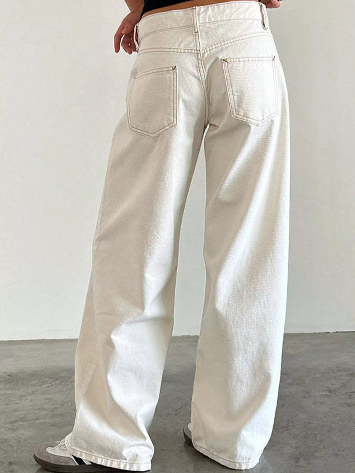 Wide-Leg Vintage Wash Jeans