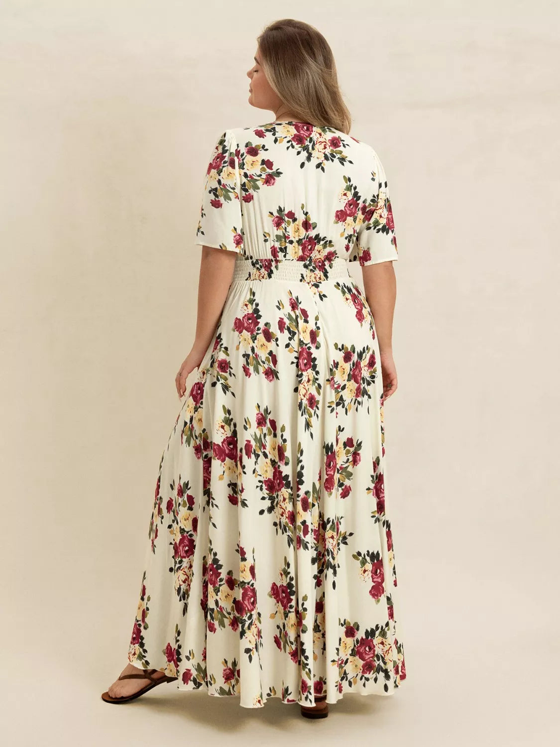 Floral Flutter Sleeve Button Front Maxi Dress in Pastel Yellow