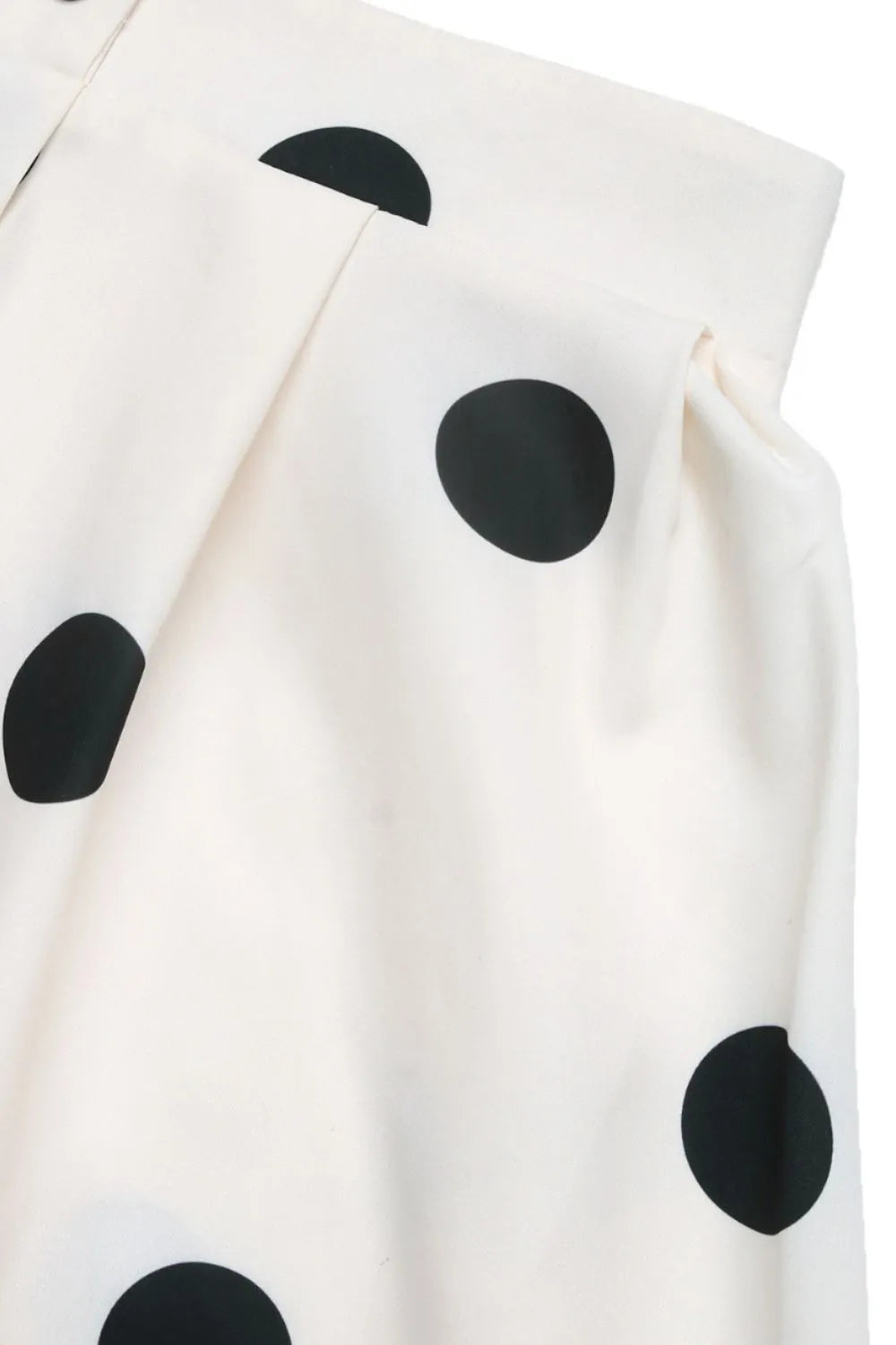 Polka Dot Button Skirt in Cream