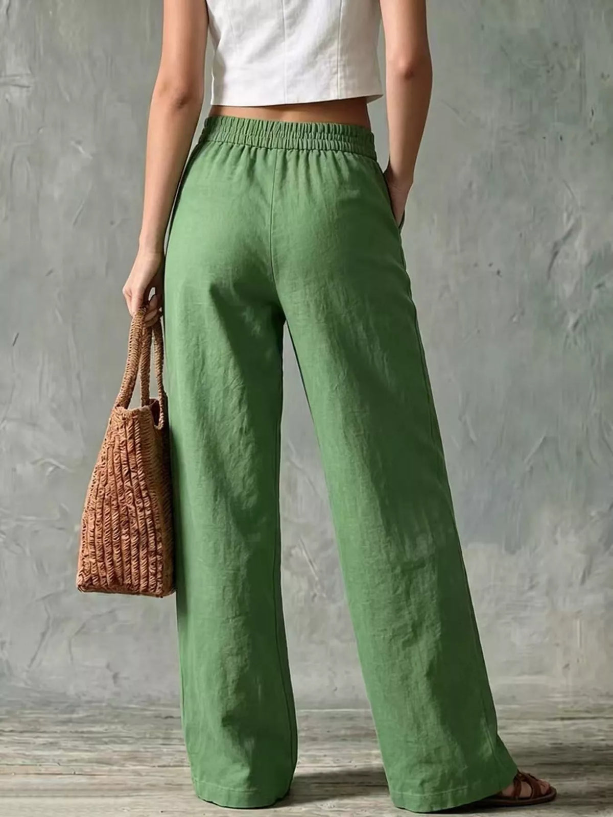 Basic Wide Leg Pocket Pants